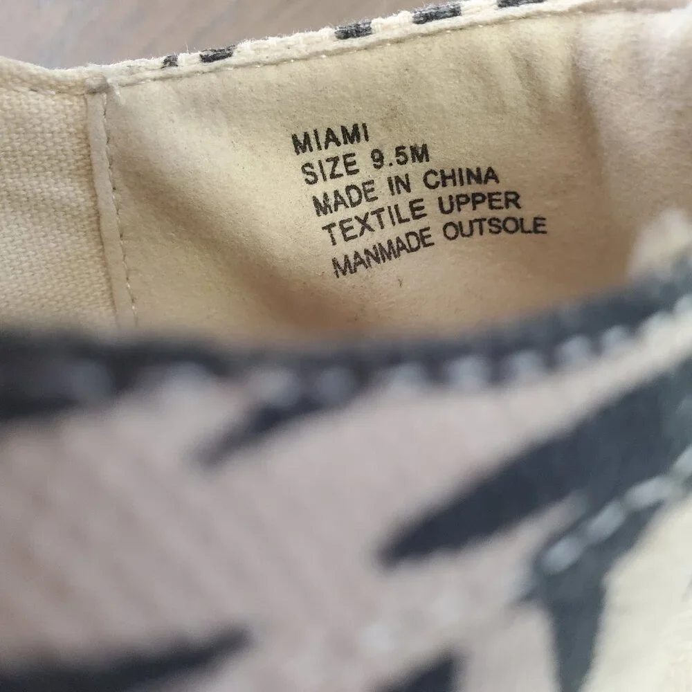 Coconuts by Matisse Cream and Navy Palm Print Espadrille Sneakers